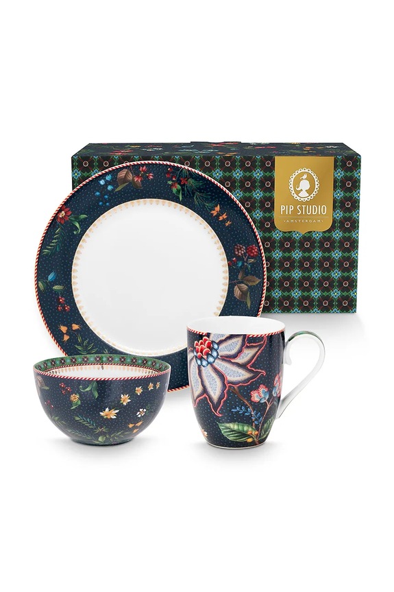 Komplet za zajtrk Pip Studio Berry Blues O22 cm / 250 ml 3-pack pisana 51.020.207