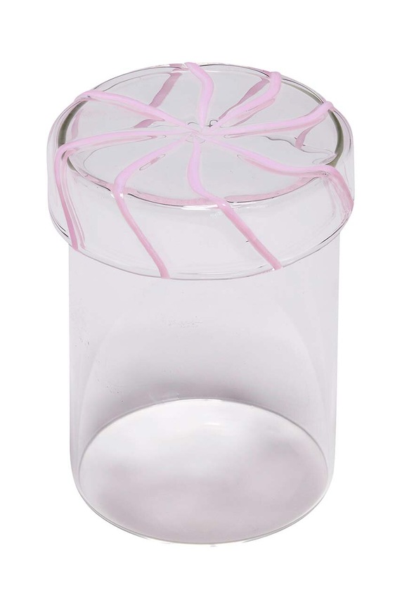 Hübsch tartály fedővel 700 ml 661908 rózsaszín AA00