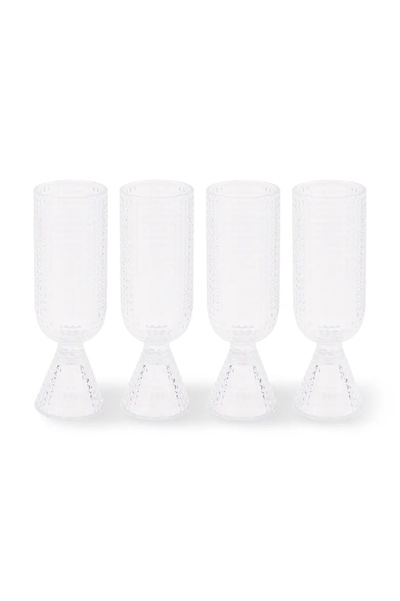 Pols Potten zestaw kieliszków do szampana Rooftop 220 ml 4-pack transparentny 140.230.221
