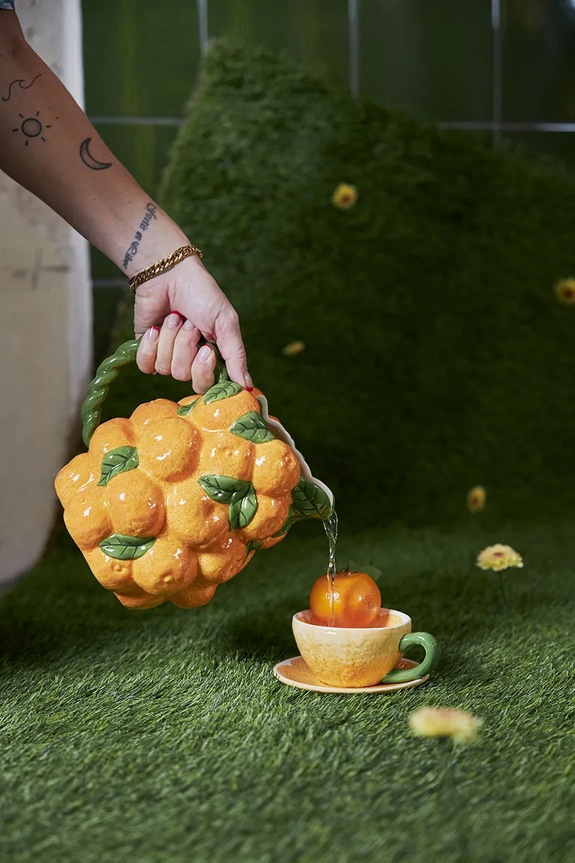 Κουζίνα και μπαρ Φλιτζάνι και πιατάκι Byon Mandarie Orange 250 ml 5228626011 πορτοκαλί