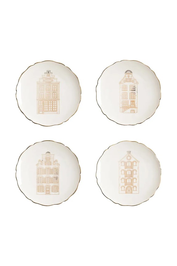 &k amsterdam set di piatti da dessert Canal House pacco da 4 multicolore 2180.02
