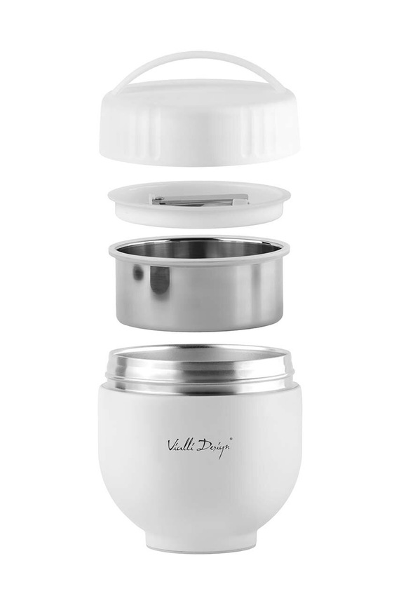 Vialli Design thermos con contenitore e cucchiaio Fuori 680 ml 30282 bianco AA00