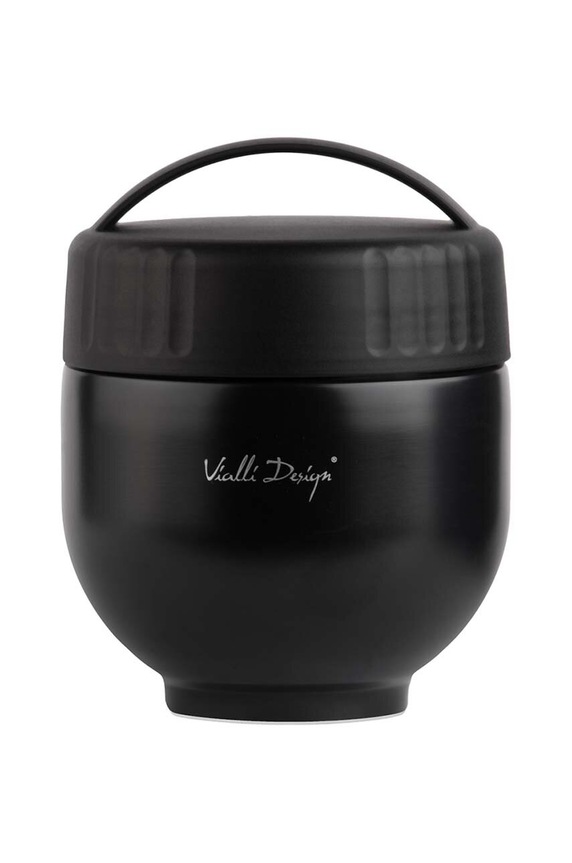 Vialli Design termos cu recipient și lingură Fuori 680 ml negru 30299.