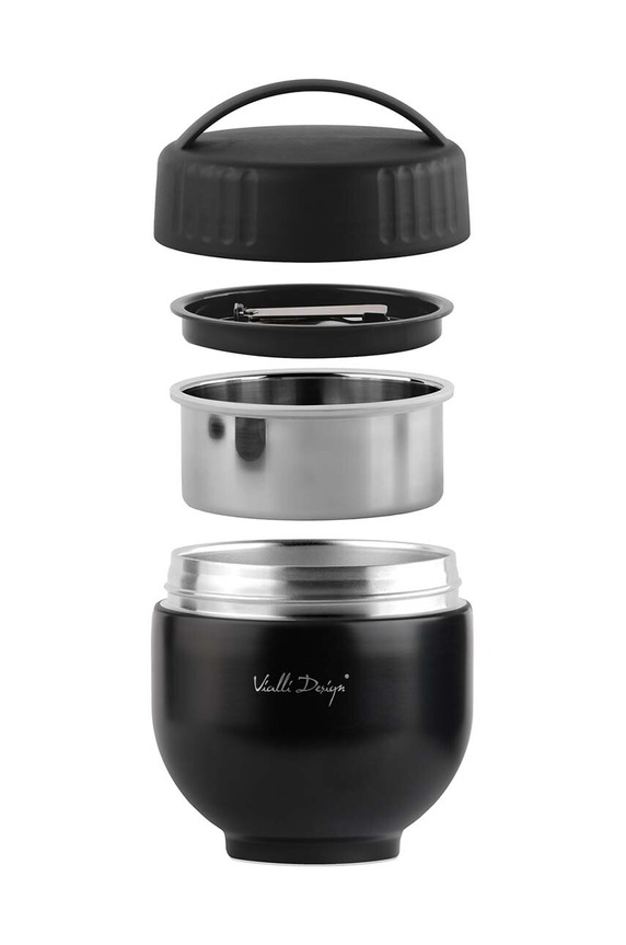 Vialli Design termos cu recipient și lingură Fuori 680 ml 30299. negru AA00