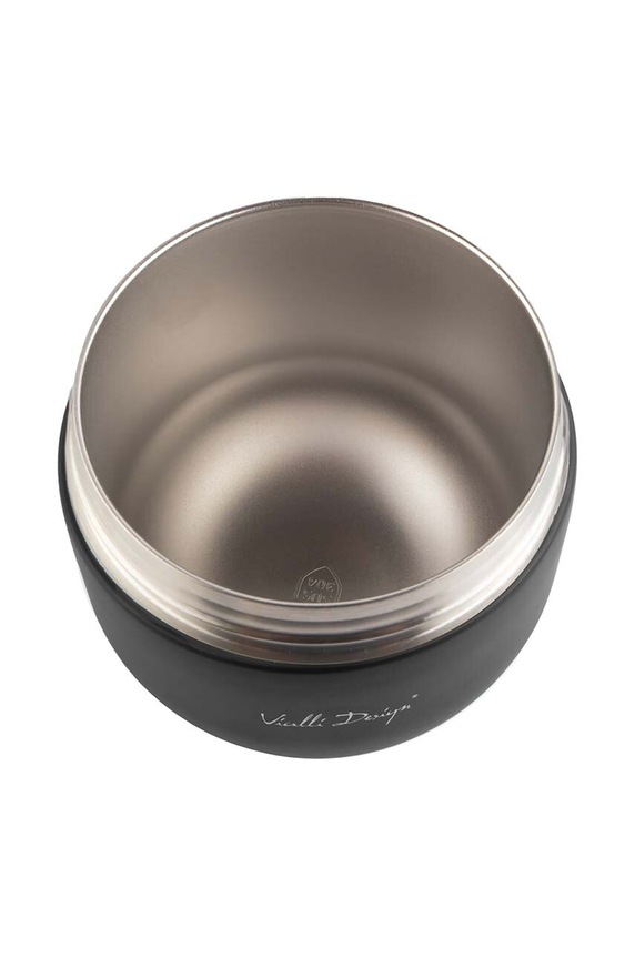 Bucătărie și bar Vialli Design termos cu recipient și lingură Fuori 680 ml 30299. negru