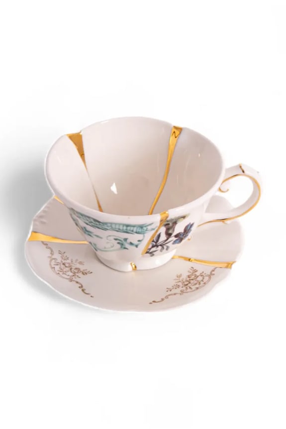 Seletti csésze és csészealj Kintsugi 200 ml többszínű 09649