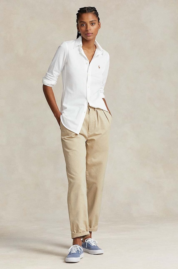 Abbigliamento Polo Ralph Lauren camicia in cotone 211664427003 bianco