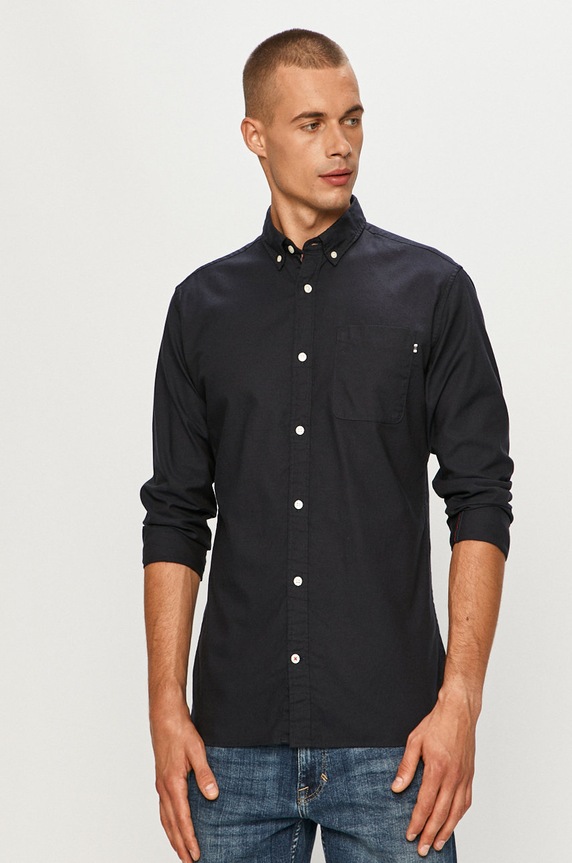 Jack & Jones - Košeľa jednofarebný tmavomodrá 12172736