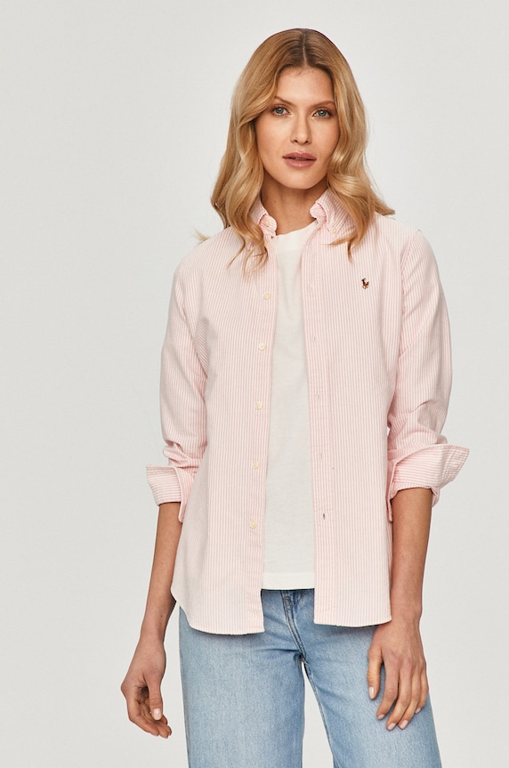 Polo Ralph Lauren - Bavlnená košeľa regular ružová 211743355005