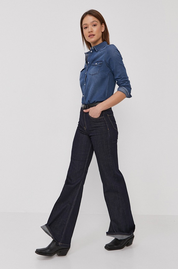 Vero Moda Koszula bawełniana bawełna niebieski 10209106