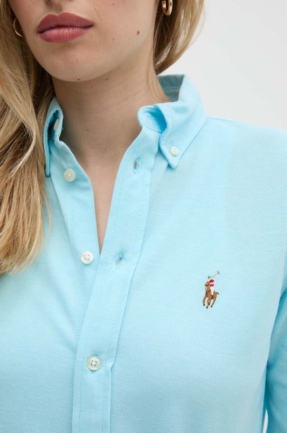Polo Ralph Lauren Сорочка "оксфорд" бавовняна жіноча 211924258 бірюзовий