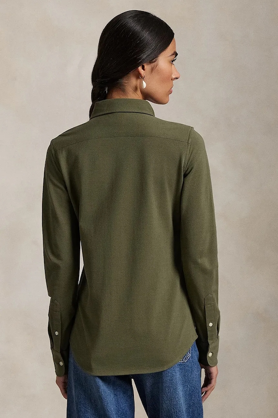 Polo Ralph Lauren cămașă oxford pentru femei, din bumbac 211924258 verde SS26