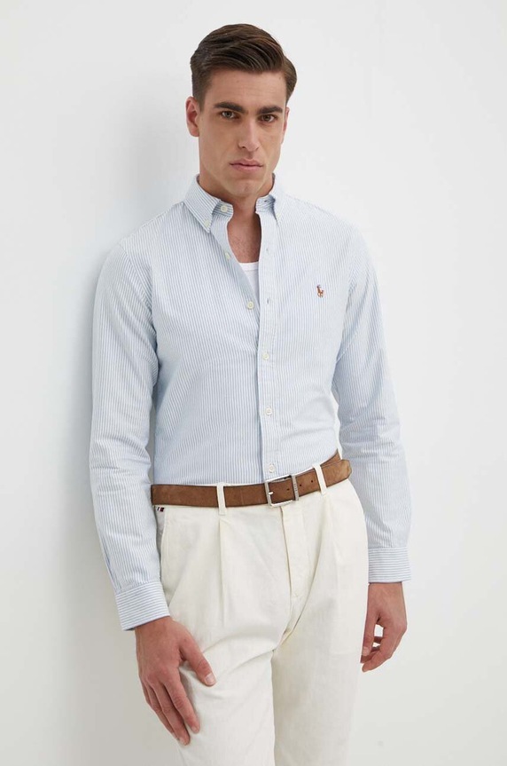 Polo Ralph Lauren camicia slim blu 710549084009