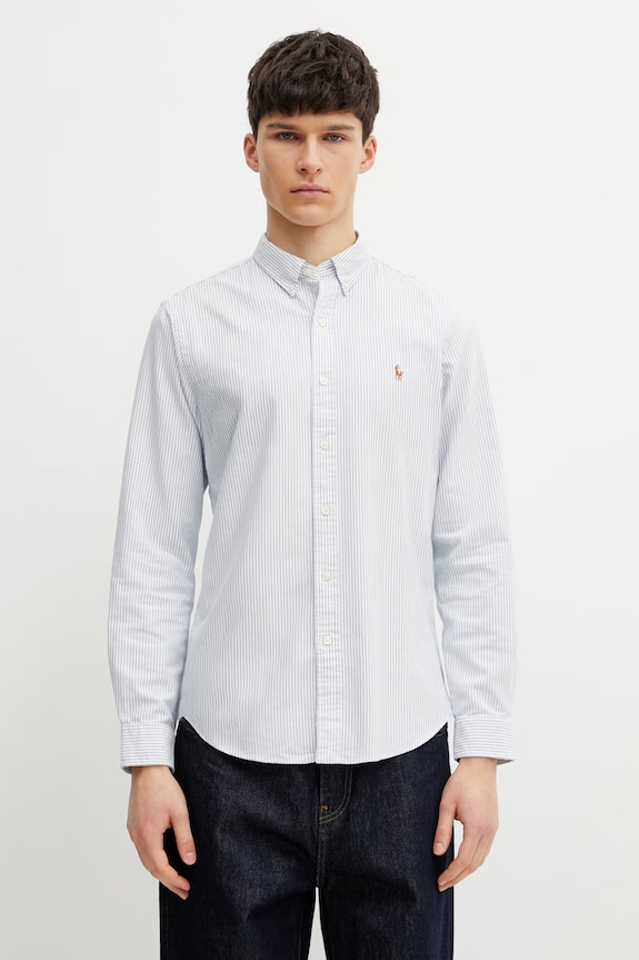 Polo Ralph Lauren camicia slim blu 710549084009