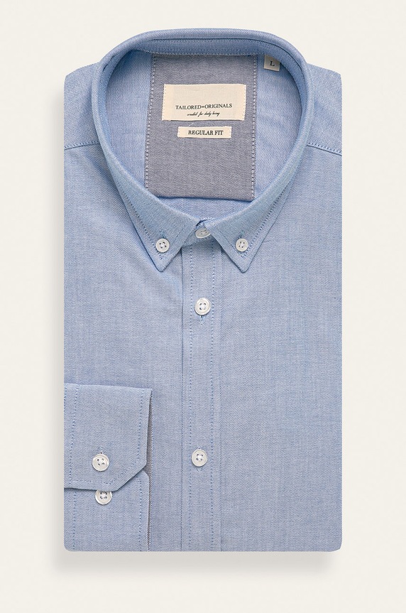 Tailored & Originals - Košeľa jednofarebný modrá 700005.791025