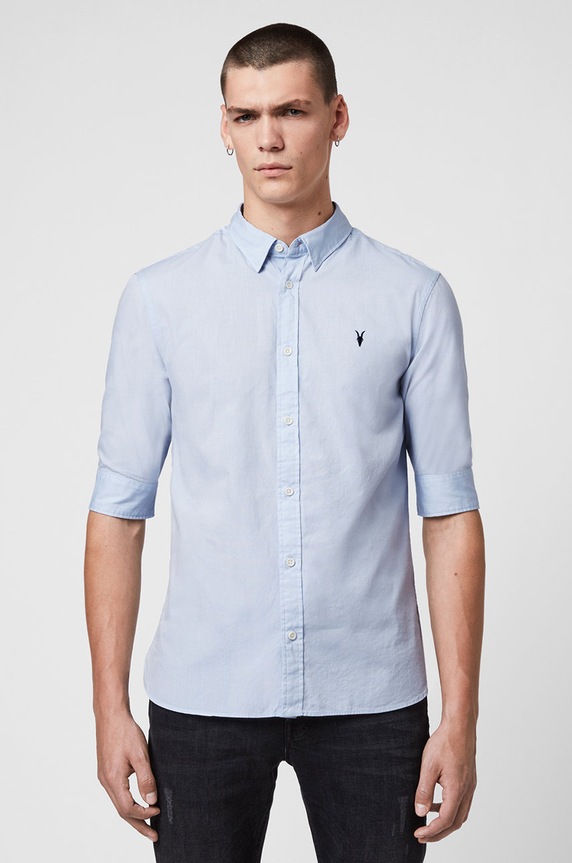 AllSaints – Koszula REDONDO HS SHIRT bawełna niebieski MS121F