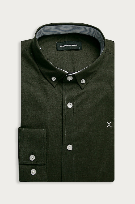 Clean Cut Copenhagen - Košeľa jednofarebný zelená CC1482.Army