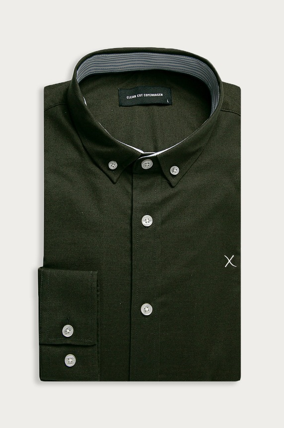 Clean Cut Copenhagen - Košeľa jednofarebný zelená CC1482.Army