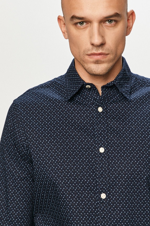 Jack & Jones - Koszula bawełniana wzorzyste granatowy 12173241