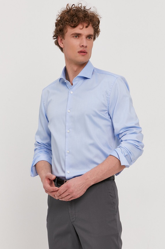 BOSS Koszula bawełniana 50413744.NOS 50413744.NOS niebieski