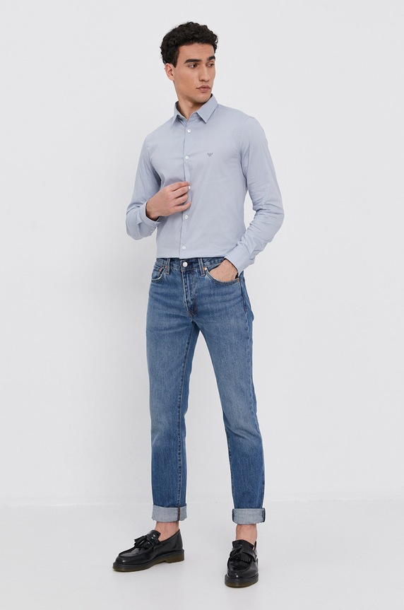 Košeľa Emporio Armani 8N1C09.1NI9Z modrá AA00