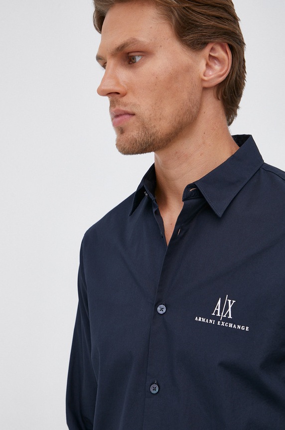 Armani Exchange koszula bawełniana 8NZCP2.ZNBJZ.NOS granatowy