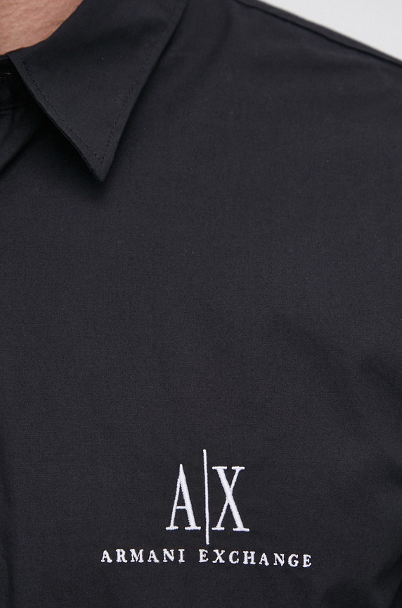 Bavlnená košeľa Armani Exchange 8NZCP2.ZNBJZ.NOS čierna AA00