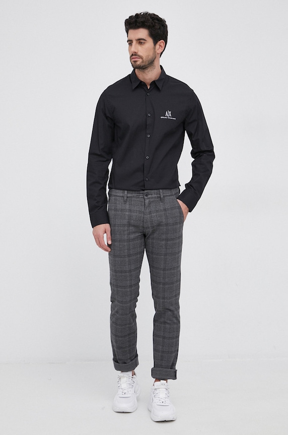 Oblečenie Bavlnená košeľa Armani Exchange 8NZCP2.ZNBJZ.NOS čierna