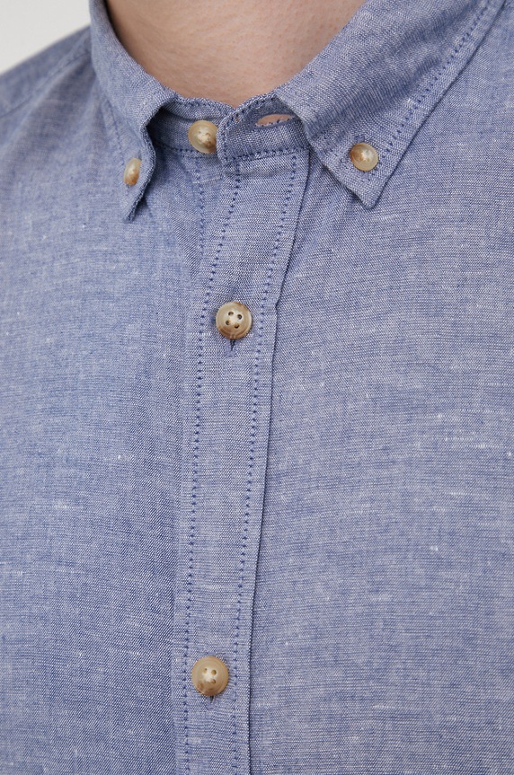 Jack & Jones koszula z domieszką lnu 12196821.FadedDenim niebieski AA00