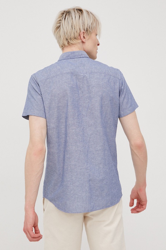 Jack & Jones koszula z domieszką lnu niebieski 12196821.FadedDenim