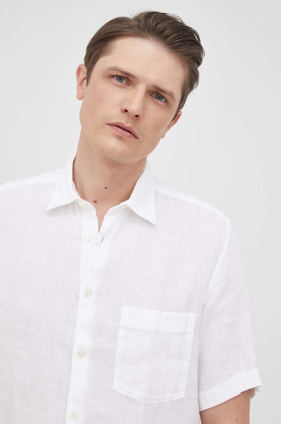 Marc O'Polo koszula lniana regular biały M23742841034