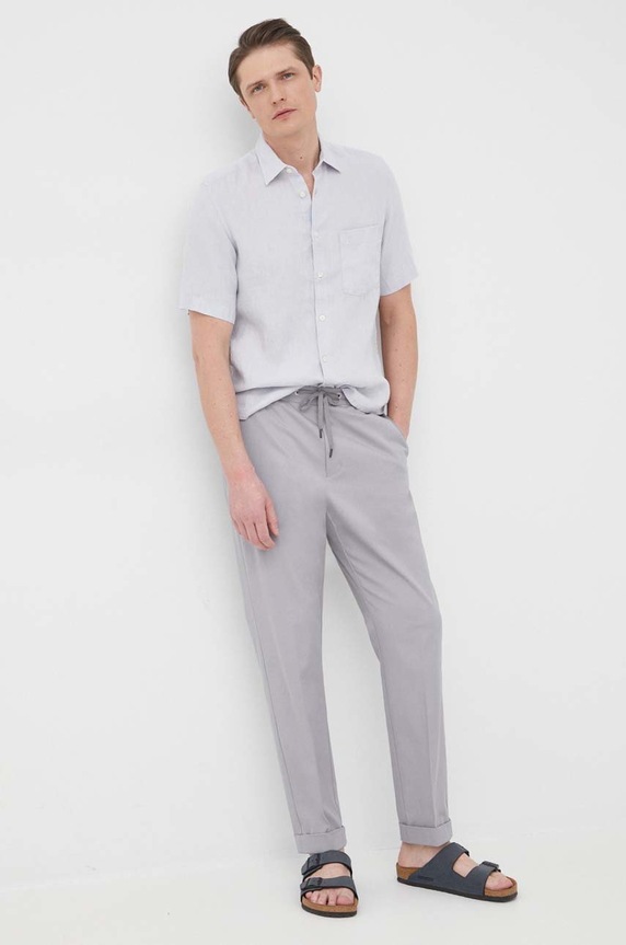 Marc O'Polo koszula lniana regular niebieski M23742841034