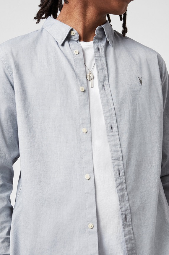 AllSaints koszula HAWTHORNE LS SHIRT MS256U szary AA00