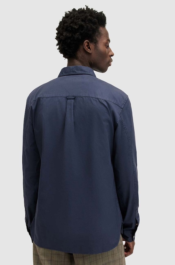Košeľa AllSaints HAWTHORNE LS SHIRT tmavomodrá MS257U