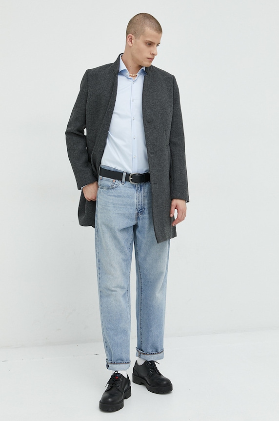 HUGO koszula bawełniana 50482056 niebieski AA00