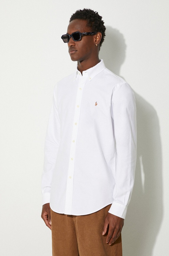 Bavlnená košeľa Polo Ralph Lauren biela 710792041