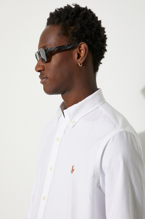 Bavlnená košeľa Polo Ralph Lauren 710792041 biela