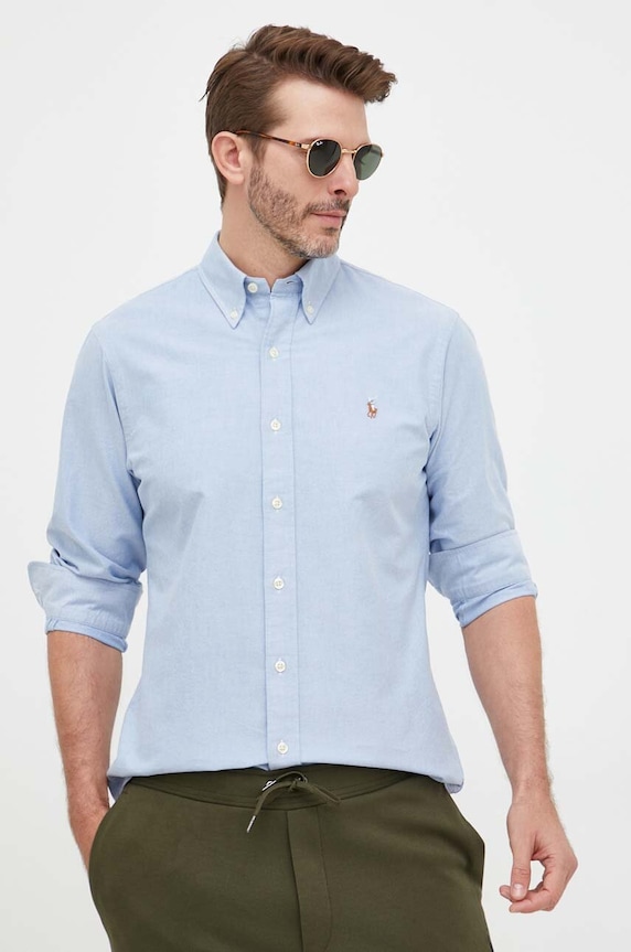 Polo Ralph Lauren koszula bawełniana bawełna niebieski 710792041