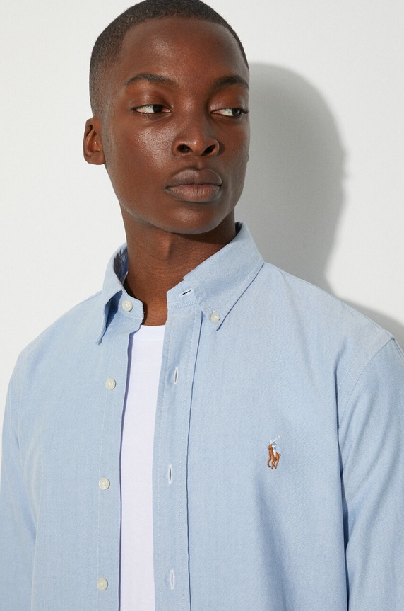 Polo Ralph Lauren camicia in cotone 710792041 blu