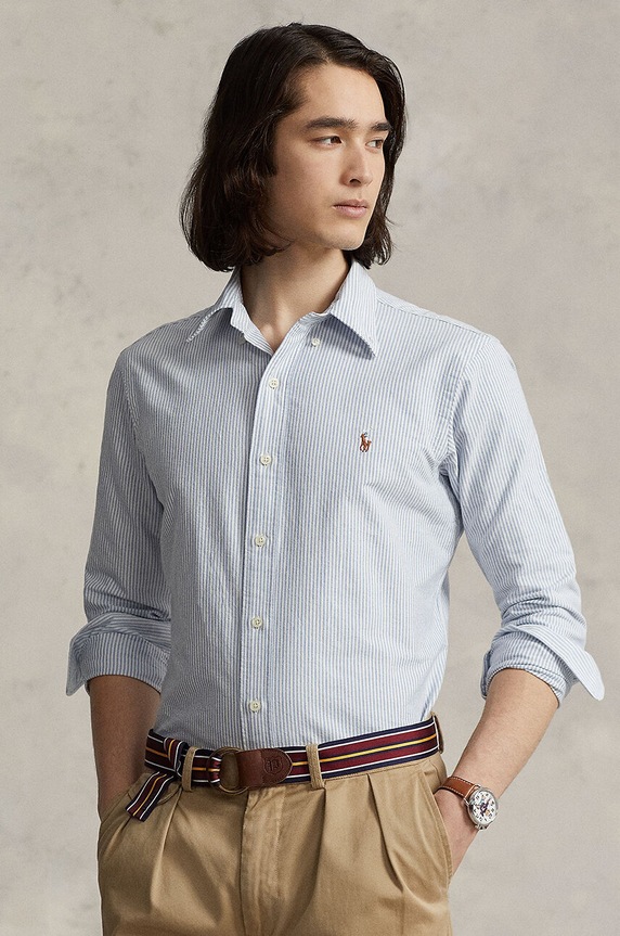 Polo Ralph Lauren camasa din bumbac lung albastru 710792041