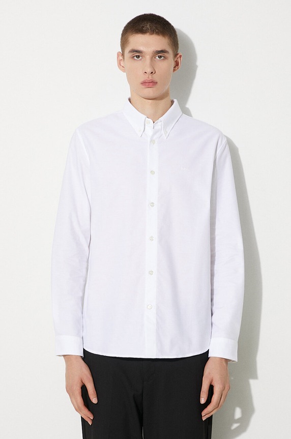 Bavlnená košeľa A.P.C. Chemise Greg regular biela COECK.H12499