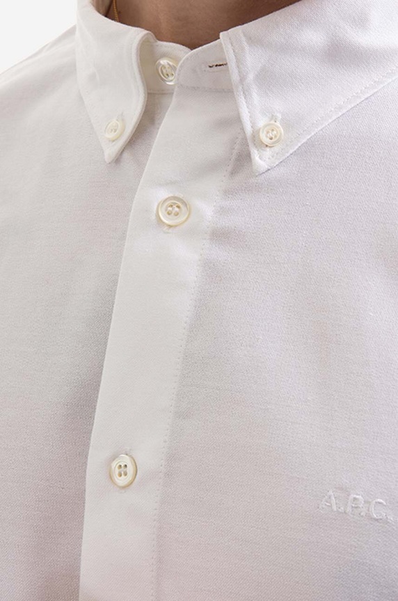 A.P.C. koszula bawełniana Chemise Greg biały COECK.H12499