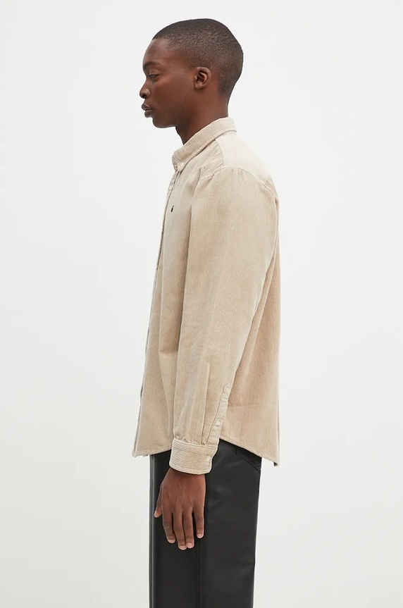 Carhartt WIP camicia in velluto a coste I029958.WALL.BLACK beige AW23