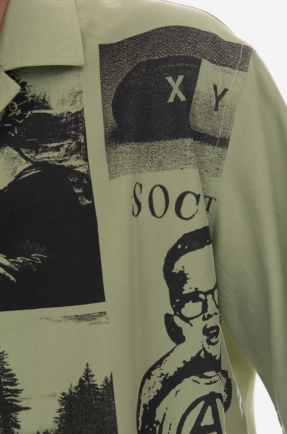 Clothing PLEASURES shirt Choices Camp Collar P23SP015 green