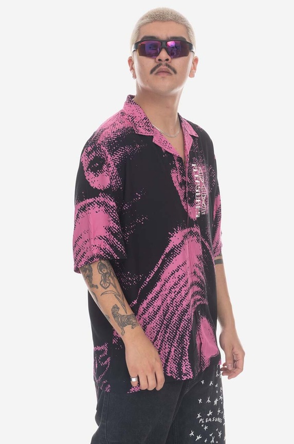 Clothing PLEASURES shirt Femme Camp Collar P23SP018 pink