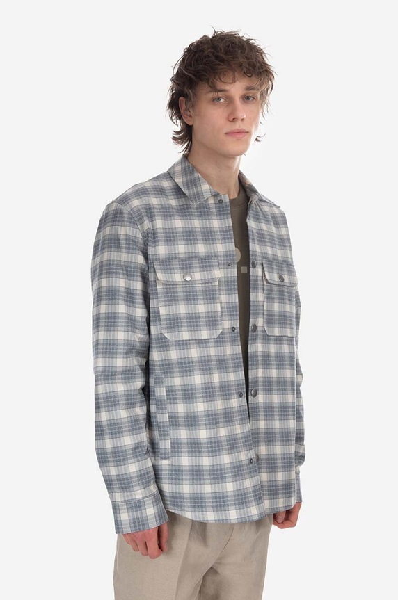 Oblečenie Bavlnená košeľa A.P.C. Alex Blouson COGAX.H02625 sivá