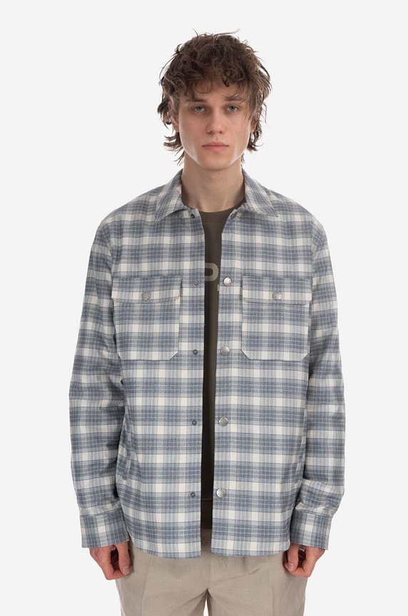 Bavlnená košeľa A.P.C. Alex Blouson sivá COGAX.H02625