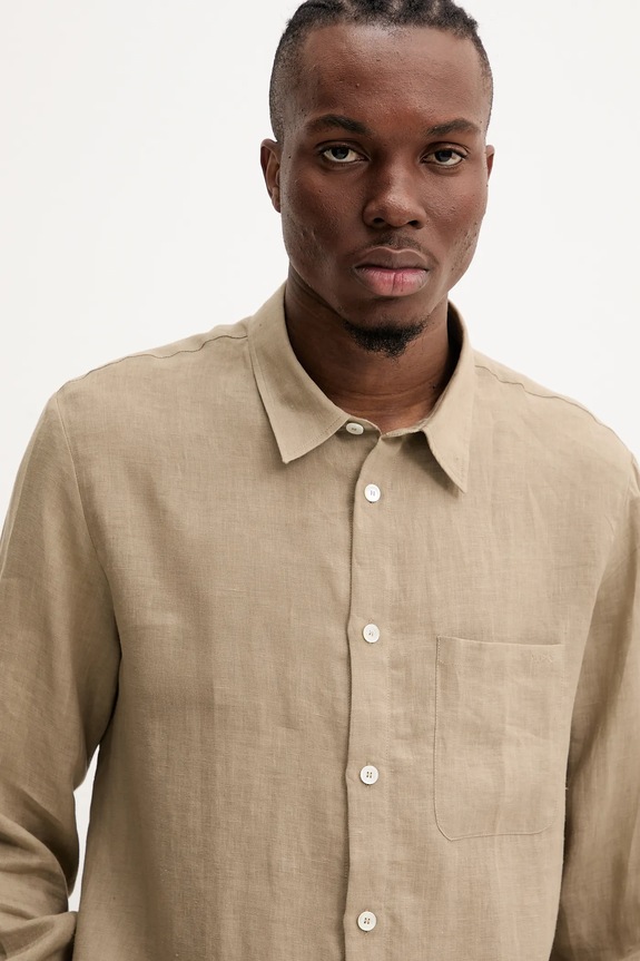 Košulja A.P.C. A.P.C. Chemise Cassel LIAEK-H12545 BLACK zelena LIAEK.H12545