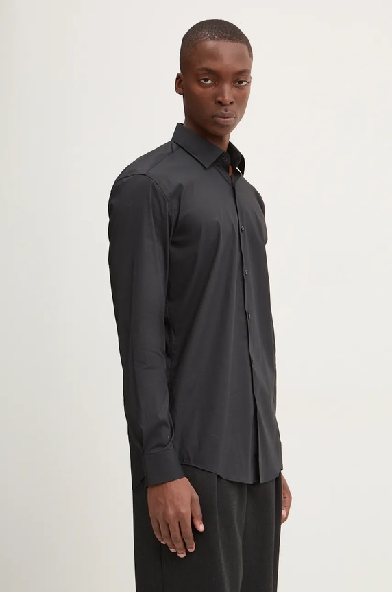 HUGO koszula z elastanem czarny 50484023