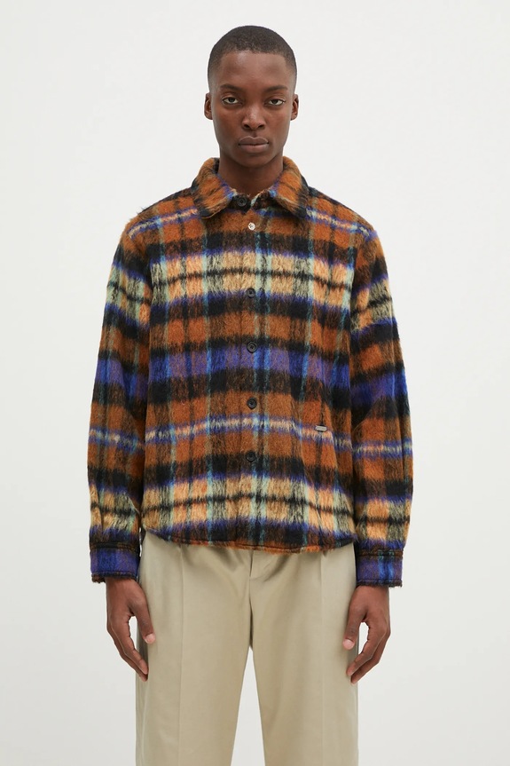 Ader Error wool shirt all-over print brown BN01FWJK0118BR